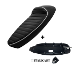 Sella ITALKAST MONOPOSTO COMPLETA DI STAFFA Vespa 50 Special, Et3 Primavera NERA