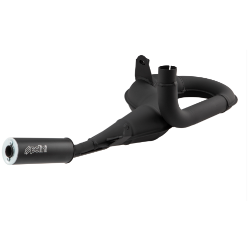 200.2019/S Marmitta Polini Vespa PX 125 150 200 Con silenziatore in alluminio nero
