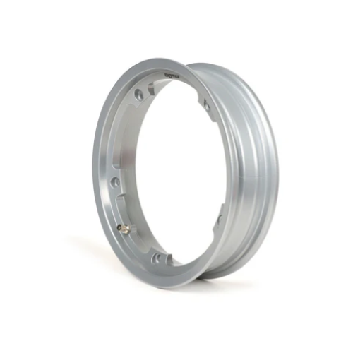 Cerchio -BGM PRO tubeless 2.10-10 pollici in alluminio- Vespa (tipo PX) - Vespa Smallframe V50, 50N, Special, PV, ET3, PK50-125 (S/XL/XL2), Largeframe PX, T5, Sprint, Rally, GT/GTR, LML Star, Deluxe - Argento con scanalatura
