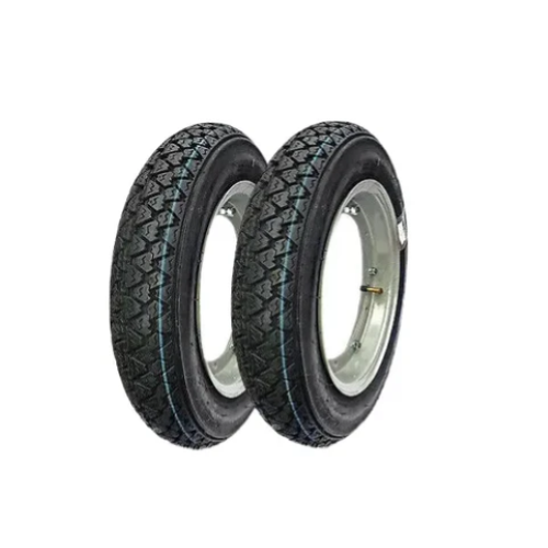 KIT 2 RUOTE COMPLETE GOMMA CERCHIO CAMERA 3.00-10 VESPA 50 PK SPECIIAL HP