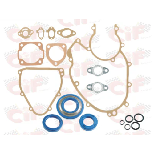Kit guarnizioni motore vespa 50 L, R, N, special, 125 primavera, 125 ET3 - COMPLETE DI O-RING E PARAOLI (LATO VOLANO DA 19)