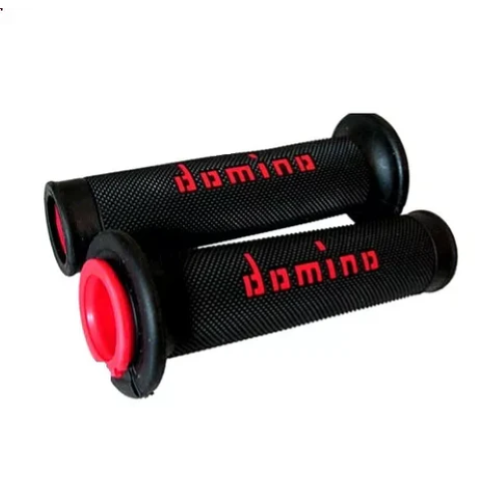 Manopole Domino Stradali NERO/ROSSO per tutte le moto e vespa