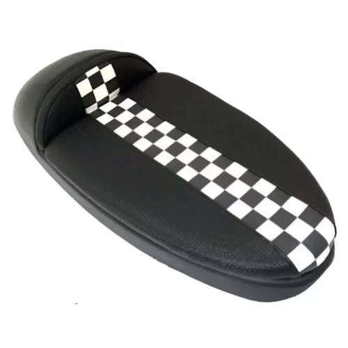 Sella da corsa NISA in ABS per Vespa 50/90, 125 Primavera/ET3, cuscino nero a scacchi
