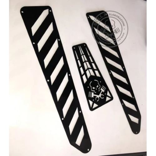 Set PEDANE VESPA CLASSIC NERE BOLLA ELABORAZIONI per Vespa Smallframe