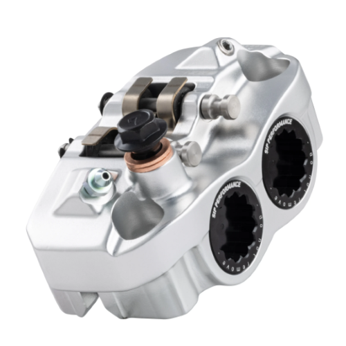 Pinza freno radiale SIP PERFORMANCE, 4 pistoncini, argento/nero